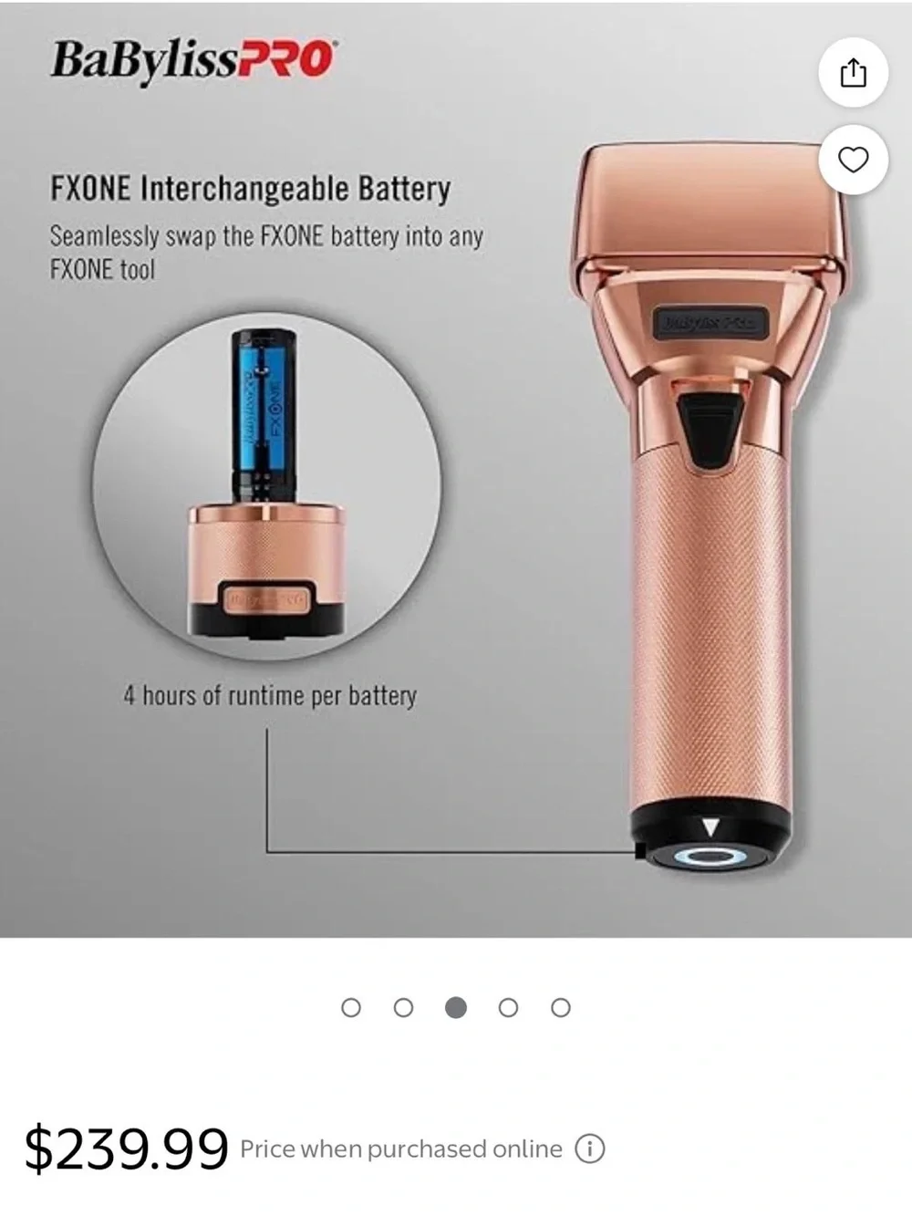 BaBylissPRO ROSEFX Cordless Trimmer in Rose Gold